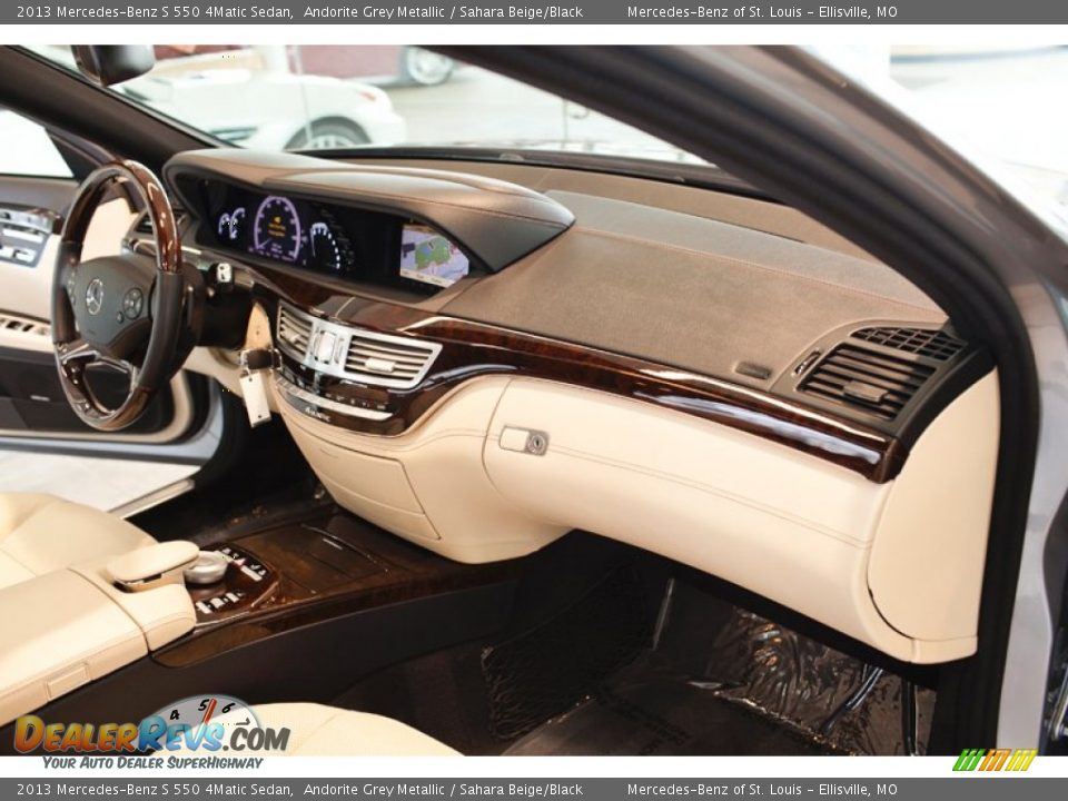 2013 Mercedes-Benz S 550 4Matic Sedan Andorite Grey Metallic / Sahara Beige/Black Photo #20