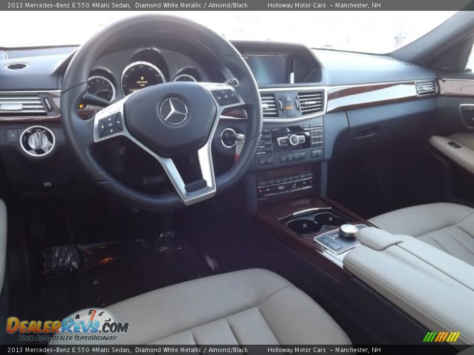 2013 Mercedes-Benz E 550 4Matic Sedan Diamond White Metallic / Almond/Black Photo #10