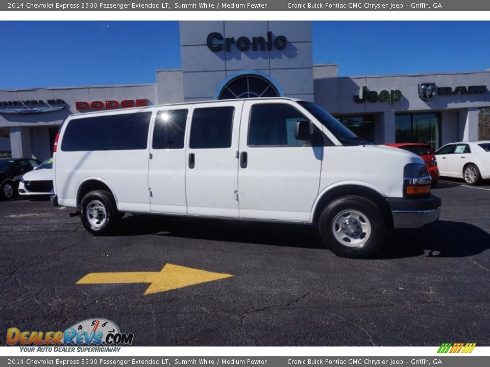 2014 Chevrolet Express 3500 Passenger Extended LT Summit White / Medium Pewter Photo #1