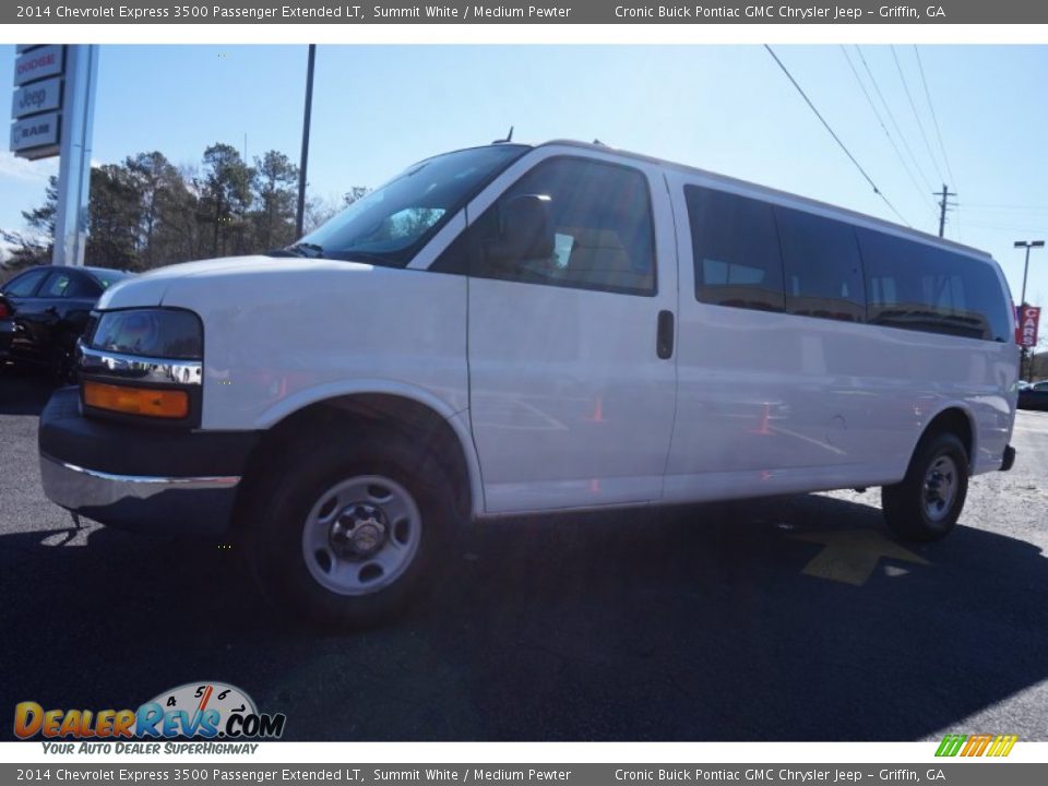 2014 Chevrolet Express 3500 Passenger Extended LT Summit White / Medium Pewter Photo #3