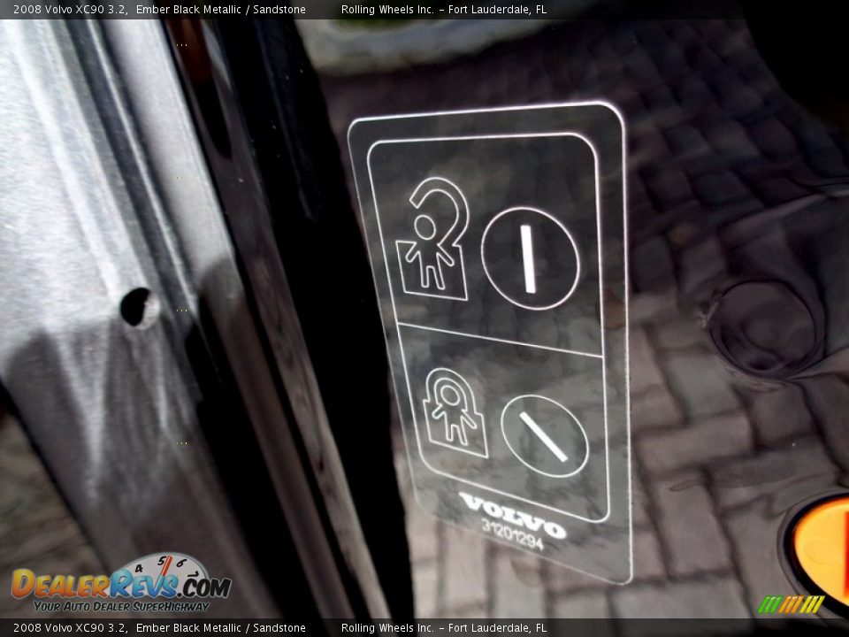 2008 Volvo XC90 3.2 Ember Black Metallic / Sandstone Photo #25