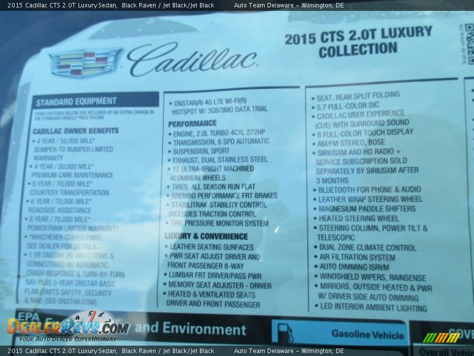 2015 Cadillac CTS 2.0T Luxury Sedan Black Raven / Jet Black/Jet Black Photo #17