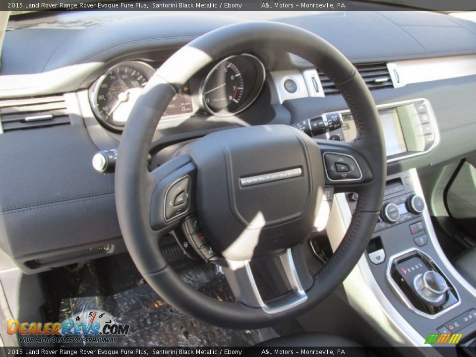 2015 Land Rover Range Rover Evoque Pure Plus Santorini Black Metallic / Ebony Photo #14