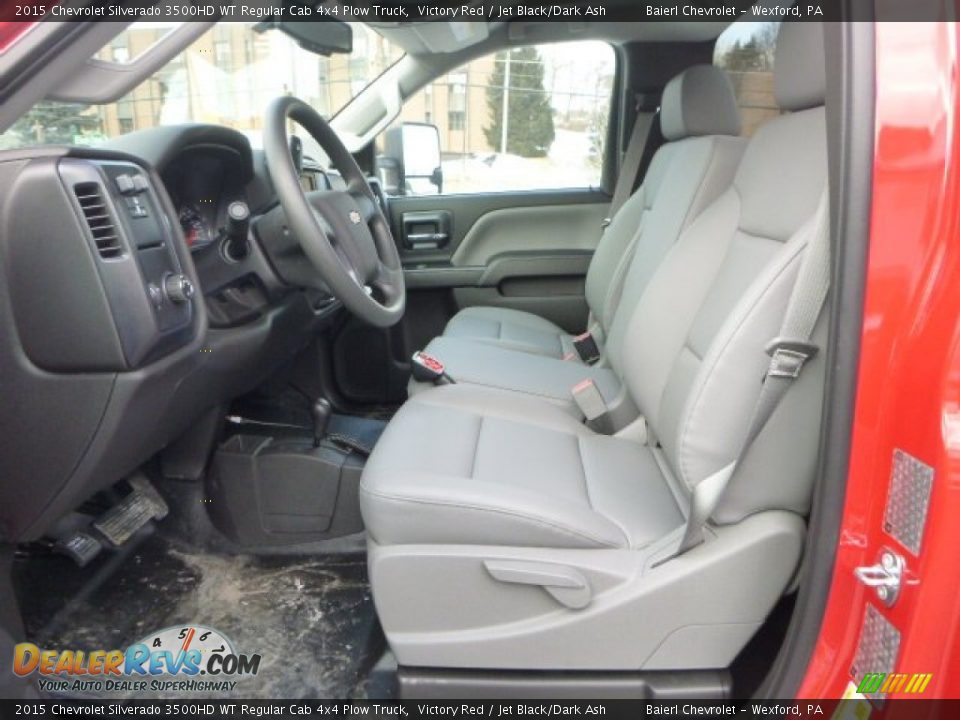 Front Seat of 2015 Chevrolet Silverado 3500HD WT Regular Cab 4x4 Plow Truck Photo #14