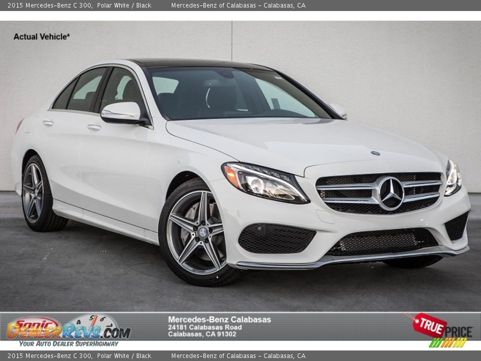 2015 Mercedes-Benz C 300 Polar White / Black Photo #1