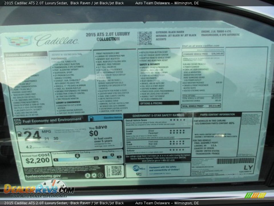 2015 Cadillac ATS 2.0T Luxury Sedan Window Sticker Photo #19