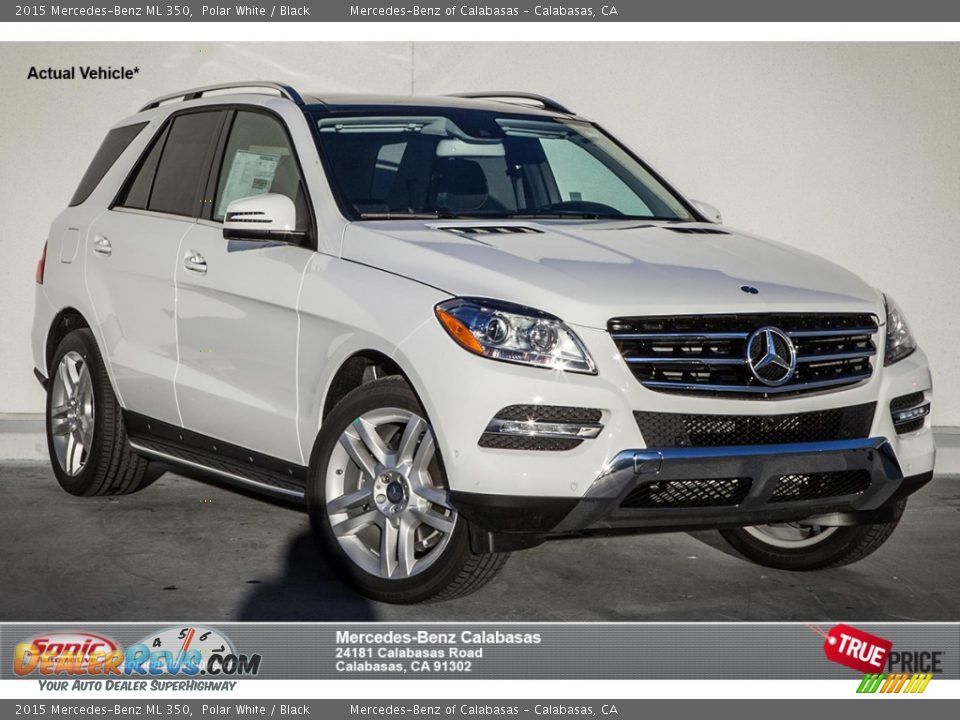 2015 Mercedes-Benz ML 350 Polar White / Black Photo #1