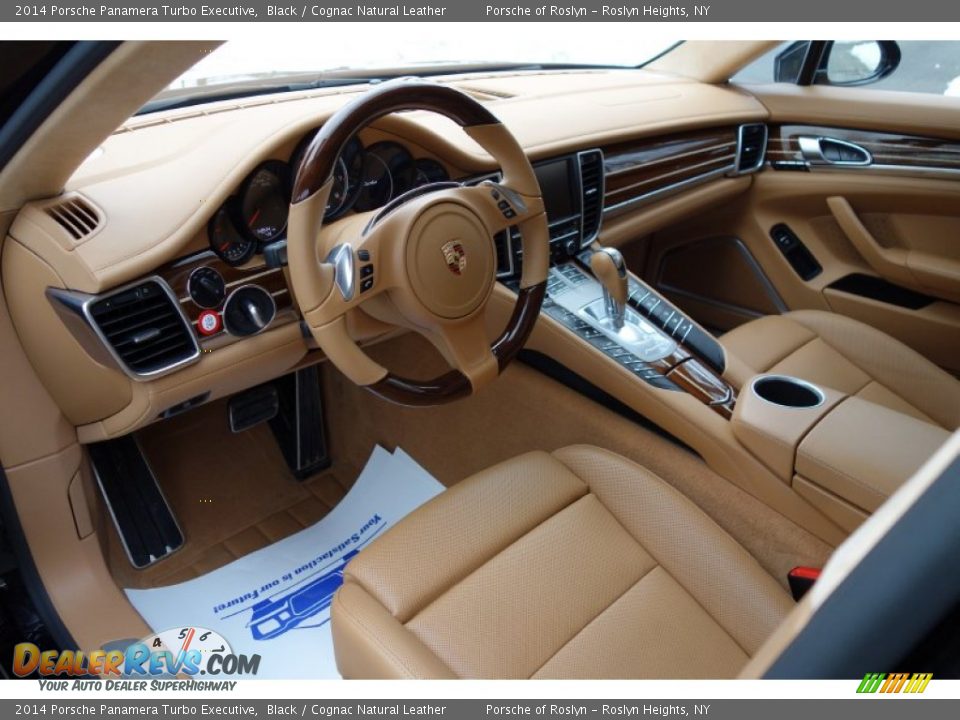 Cognac Natural Leather Interior - 2014 Porsche Panamera Turbo Executive Photo #11