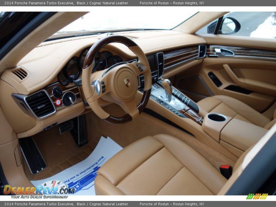2014 Porsche Panamera Turbo Executive Black / Cognac Natural Leather Photo #13
