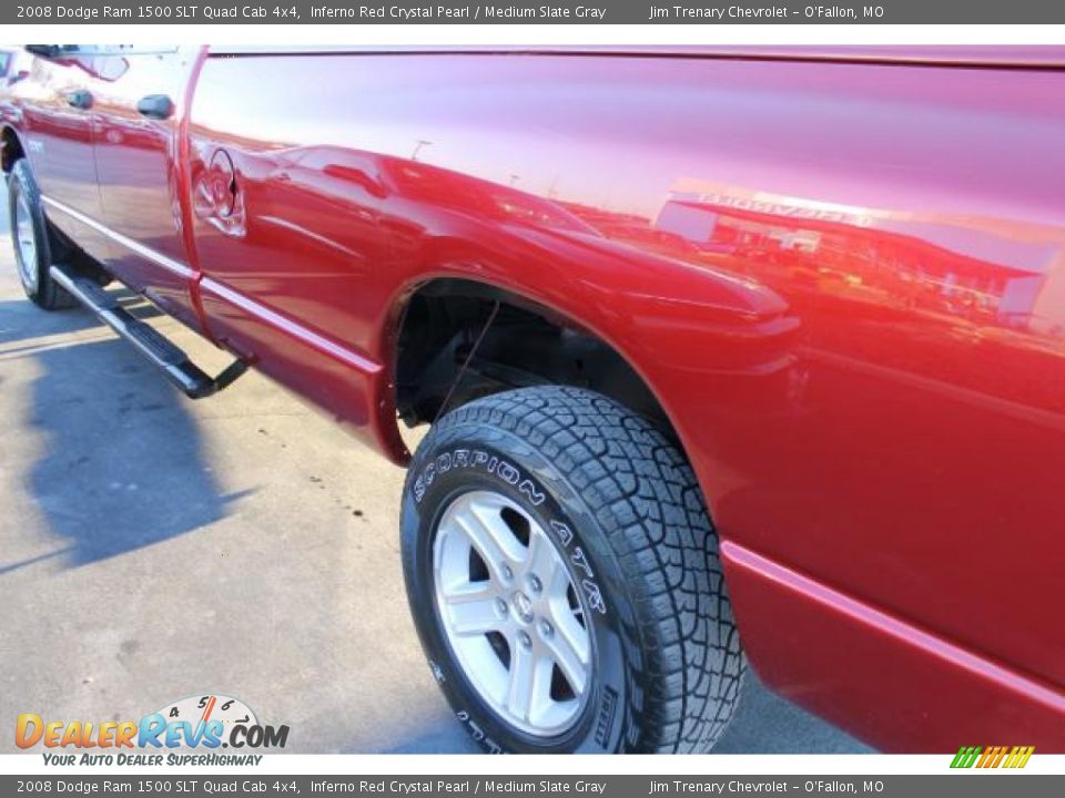 2008 Dodge Ram 1500 SLT Quad Cab 4x4 Inferno Red Crystal Pearl / Medium Slate Gray Photo #4