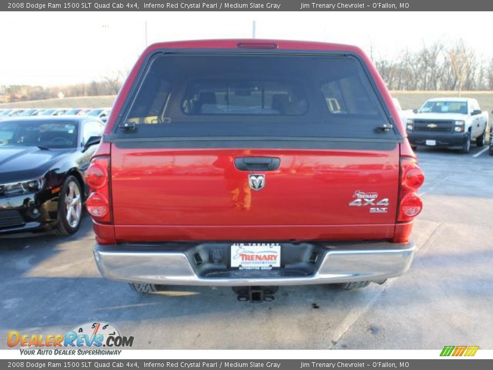 2008 Dodge Ram 1500 SLT Quad Cab 4x4 Inferno Red Crystal Pearl / Medium Slate Gray Photo #5