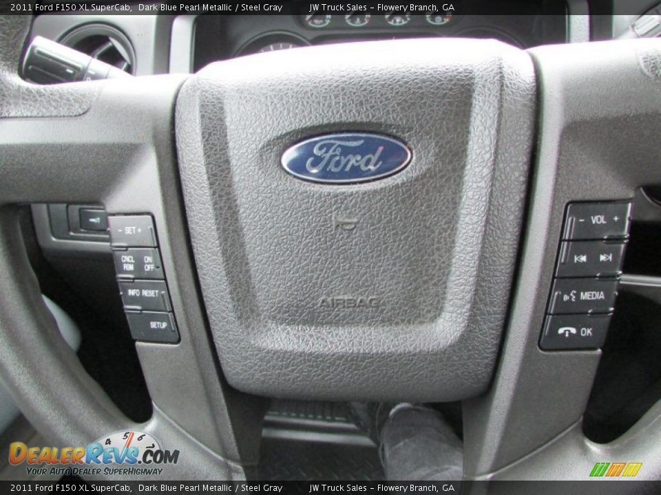 2011 Ford F150 XL SuperCab Dark Blue Pearl Metallic / Steel Gray Photo #26