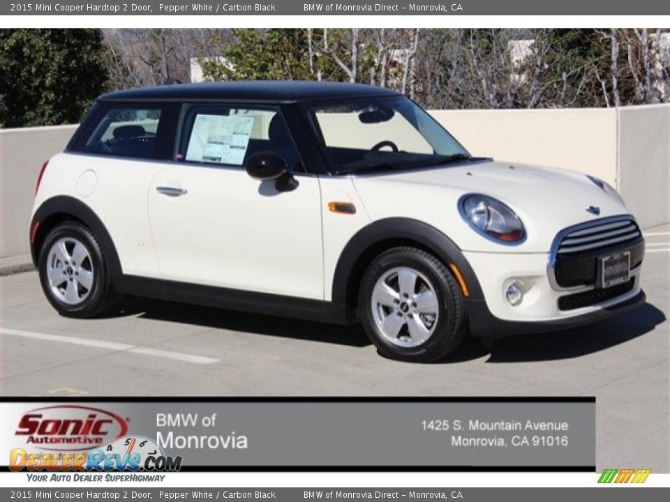 2015 Mini Cooper Hardtop 2 Door Pepper White / Carbon Black Photo #1