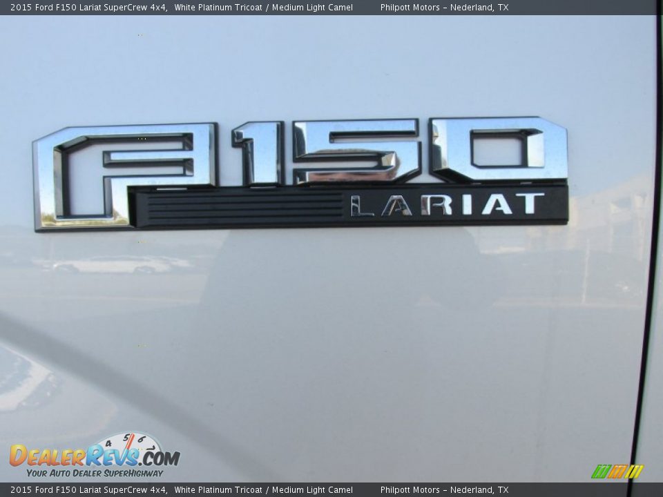 2015 Ford F150 Lariat SuperCrew 4x4 White Platinum Tricoat / Medium Light Camel Photo #13