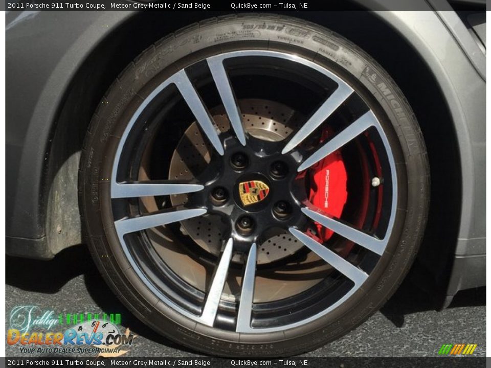 2011 Porsche 911 Turbo Coupe Meteor Grey Metallic / Sand Beige Photo #8