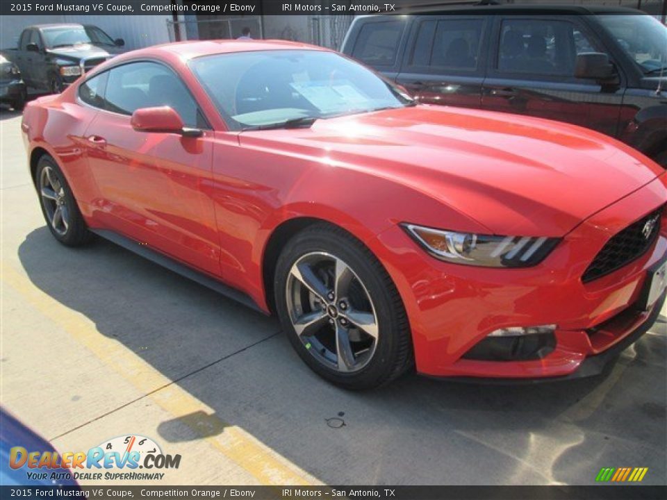 2015 Ford Mustang V6 Coupe Competition Orange / Ebony Photo #2