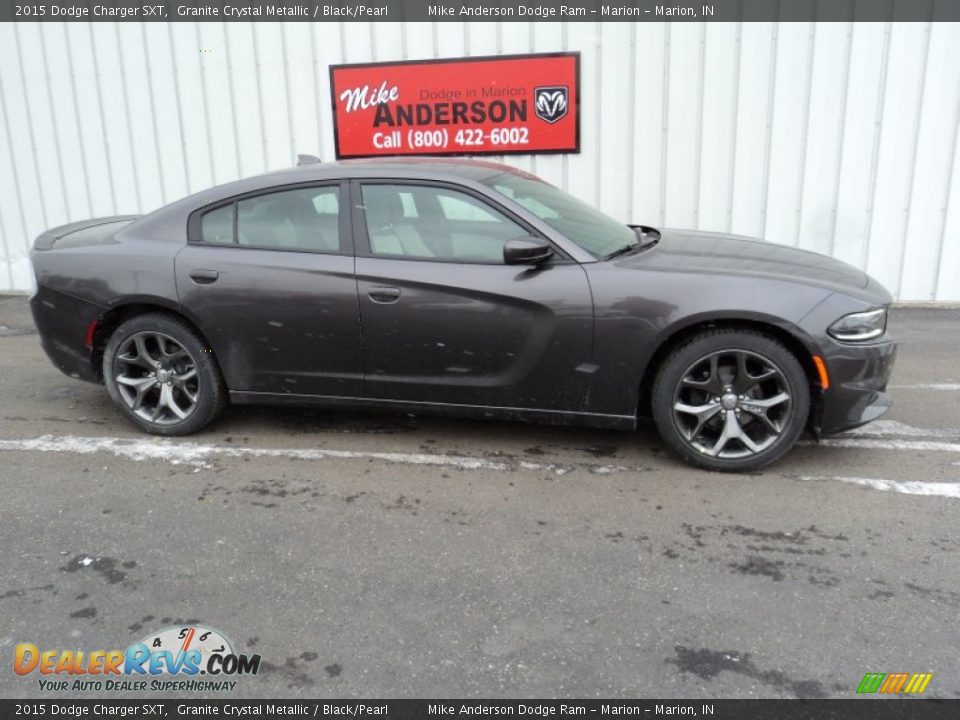 2015 Dodge Charger SXT Granite Crystal Metallic / Black/Pearl Photo #2