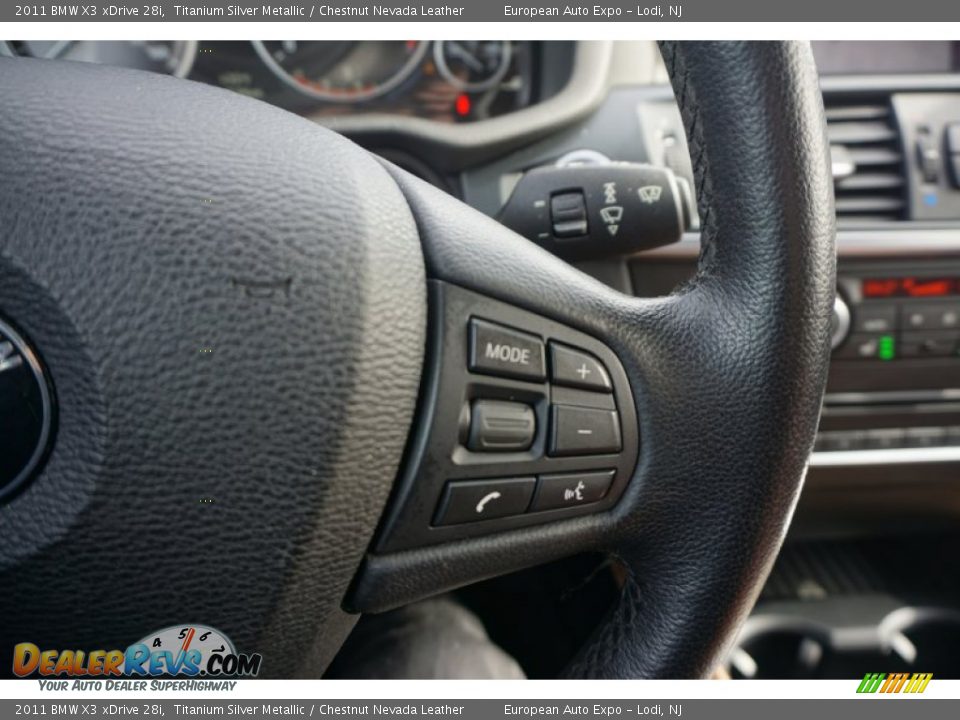 2011 BMW X3 xDrive 28i Titanium Silver Metallic / Chestnut Nevada Leather Photo #17