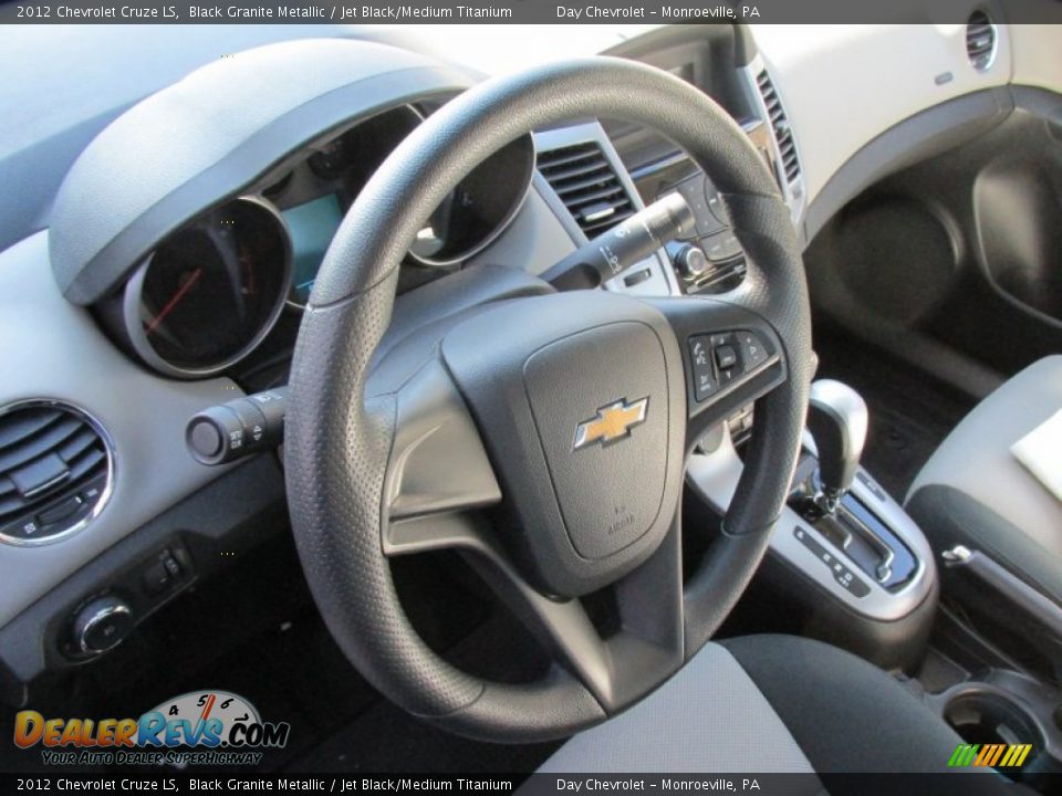2012 Chevrolet Cruze LS Black Granite Metallic / Jet Black/Medium Titanium Photo #24