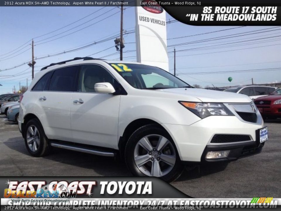 2012 Acura MDX SH-AWD Technology Aspen White Pearl II / Parchment Photo #2