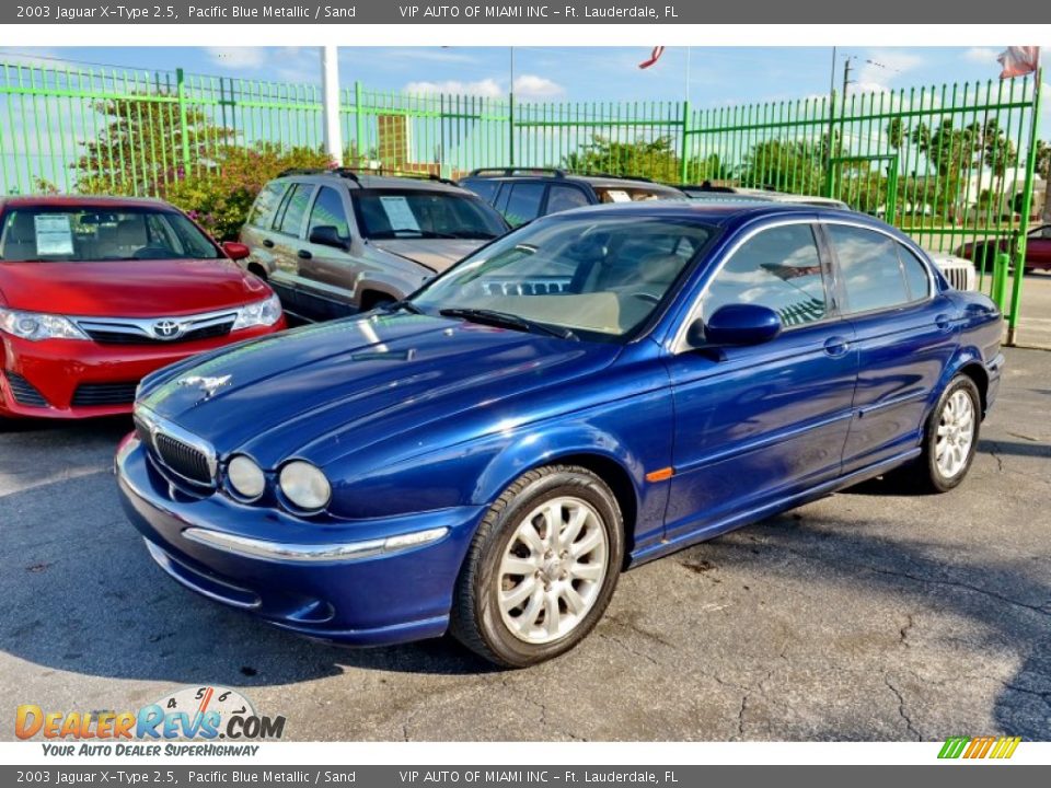2003 Jaguar X-Type 2.5 Pacific Blue Metallic / Sand Photo #14