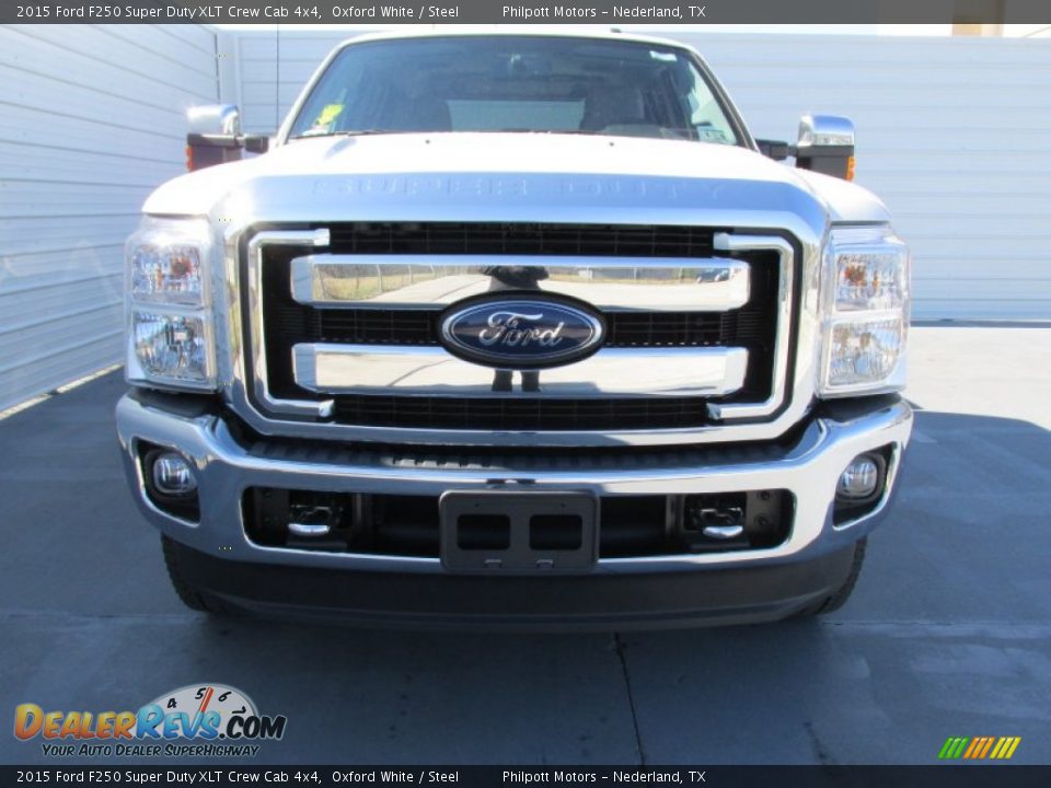 2015 Ford F250 Super Duty XLT Crew Cab 4x4 Oxford White / Steel Photo #8