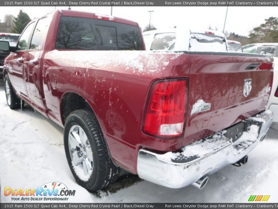 2015 Ram 1500 SLT Quad Cab 4x4 Deep Cherry Red Crystal Pearl / Black/Diesel Gray Photo #6