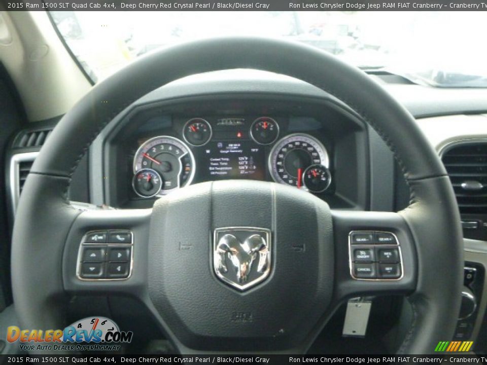2015 Ram 1500 SLT Quad Cab 4x4 Deep Cherry Red Crystal Pearl / Black/Diesel Gray Photo #11