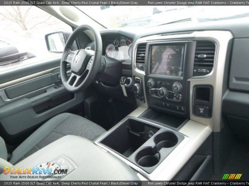 2015 Ram 1500 SLT Quad Cab 4x4 Deep Cherry Red Crystal Pearl / Black/Diesel Gray Photo #14