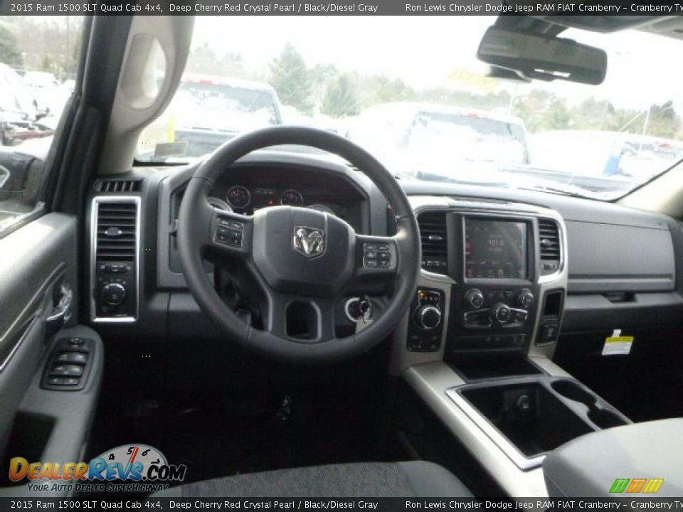 2015 Ram 1500 SLT Quad Cab 4x4 Deep Cherry Red Crystal Pearl / Black/Diesel Gray Photo #17