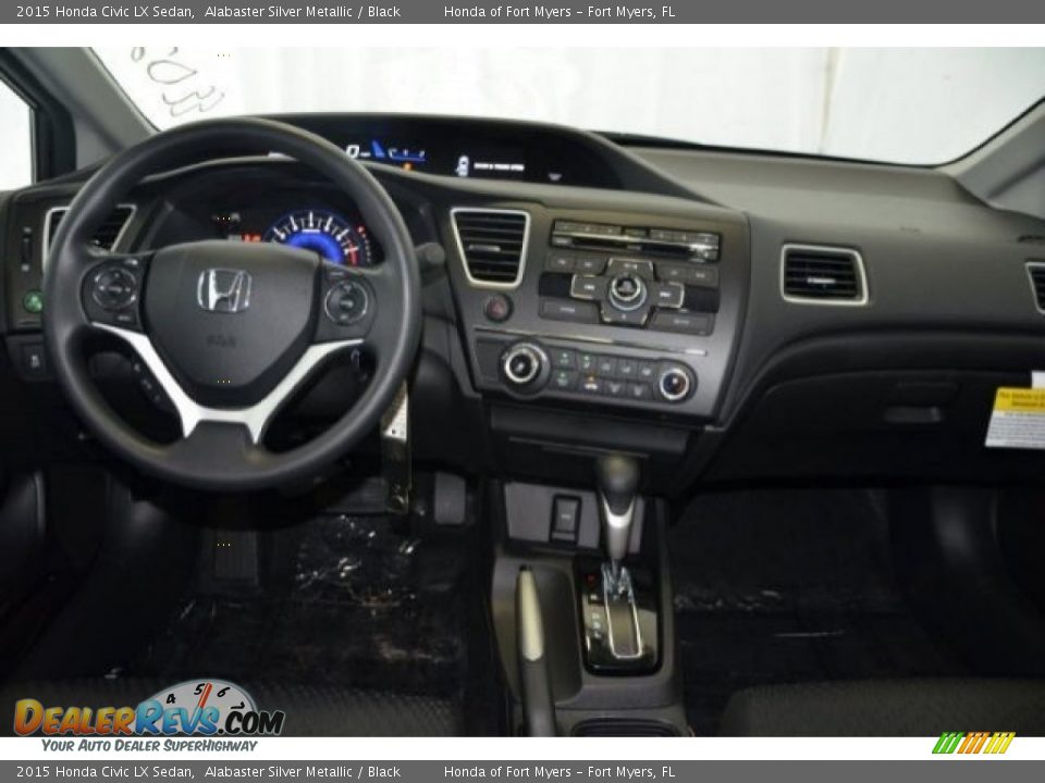 2015 Honda Civic LX Sedan Alabaster Silver Metallic / Black Photo #11