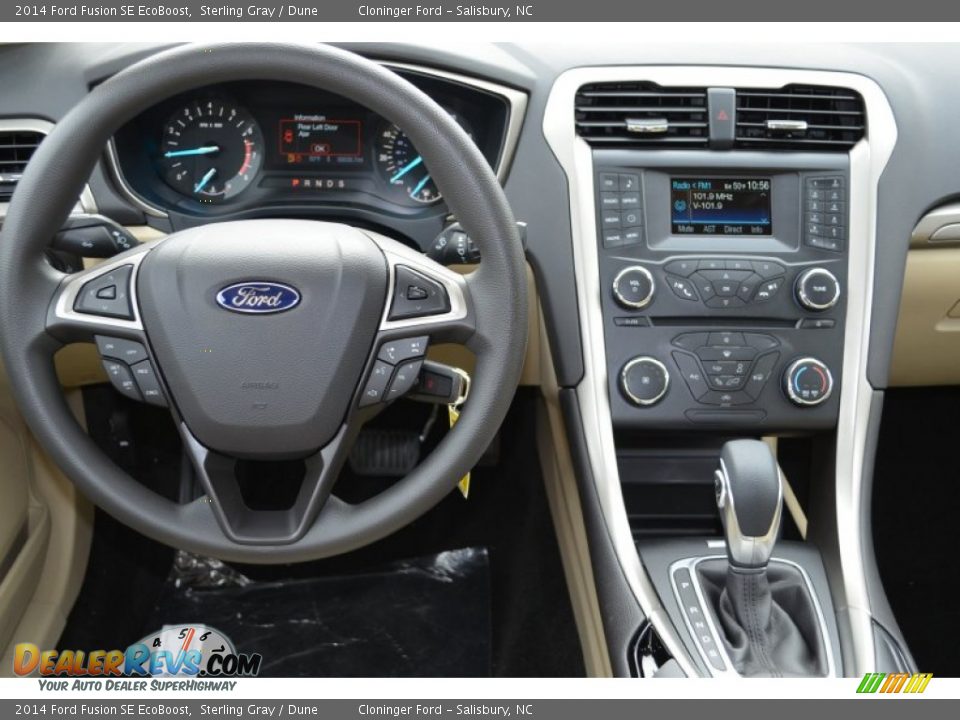 2014 Ford Fusion SE EcoBoost Sterling Gray / Dune Photo #14