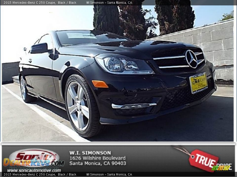 2015 Mercedes-Benz C 250 Coupe Black / Black Photo #1