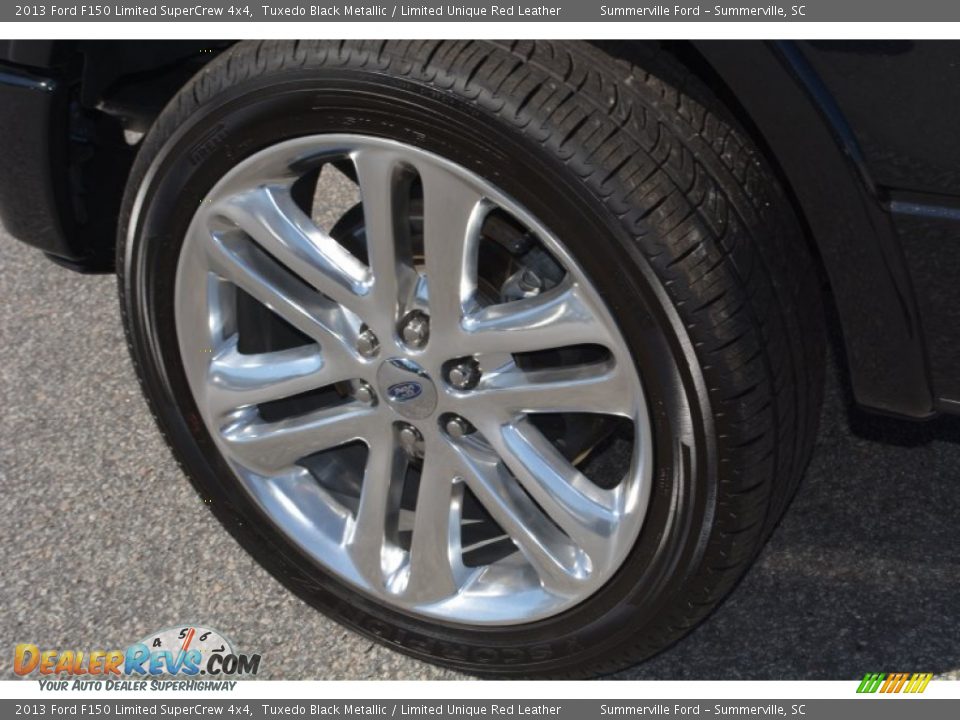 2013 Ford F150 Limited SuperCrew 4x4 Tuxedo Black Metallic / Limited Unique Red Leather Photo #9