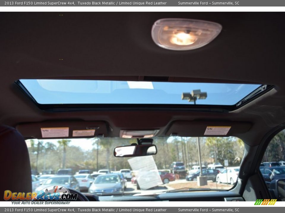 2013 Ford F150 Limited SuperCrew 4x4 Tuxedo Black Metallic / Limited Unique Red Leather Photo #17