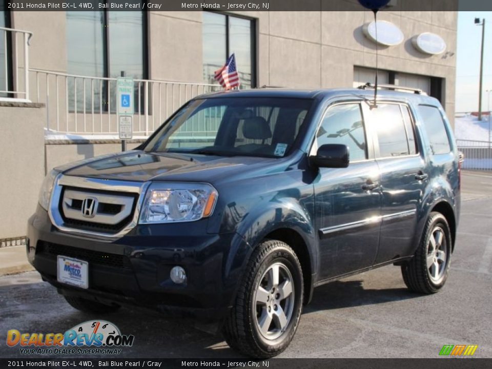 2011 Honda Pilot EX-L 4WD Bali Blue Pearl / Gray Photo #1