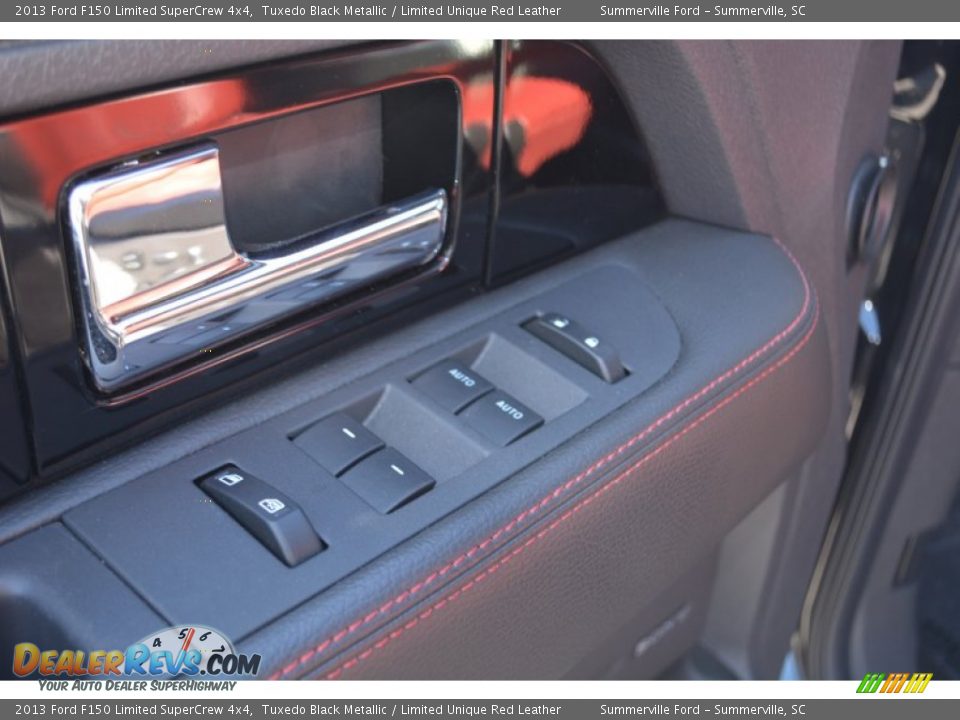 2013 Ford F150 Limited SuperCrew 4x4 Tuxedo Black Metallic / Limited Unique Red Leather Photo #20
