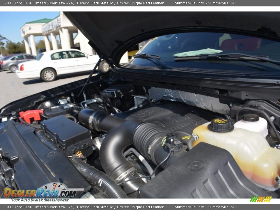2013 Ford F150 Limited SuperCrew 4x4 Tuxedo Black Metallic / Limited Unique Red Leather Photo #21