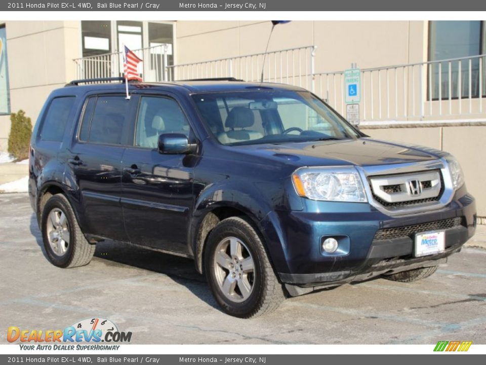 2011 Honda Pilot EX-L 4WD Bali Blue Pearl / Gray Photo #3