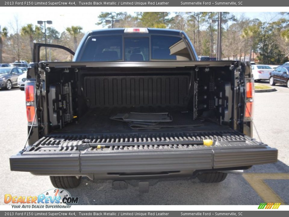 2013 Ford F150 Limited SuperCrew 4x4 Tuxedo Black Metallic / Limited Unique Red Leather Photo #22