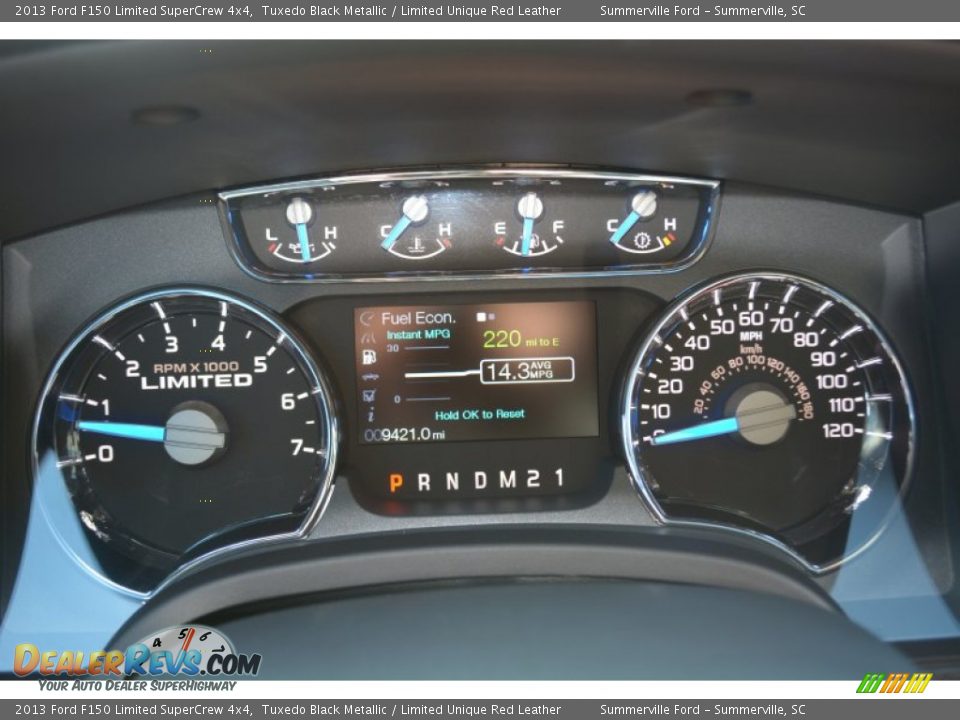 2013 Ford F150 Limited SuperCrew 4x4 Tuxedo Black Metallic / Limited Unique Red Leather Photo #24