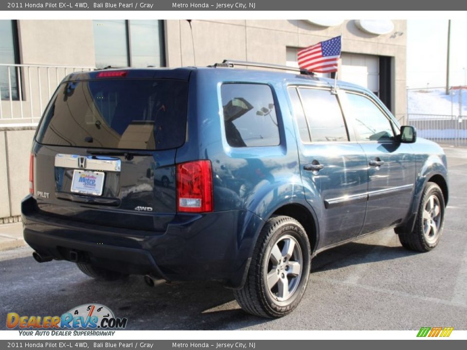 2011 Honda Pilot EX-L 4WD Bali Blue Pearl / Gray Photo #5