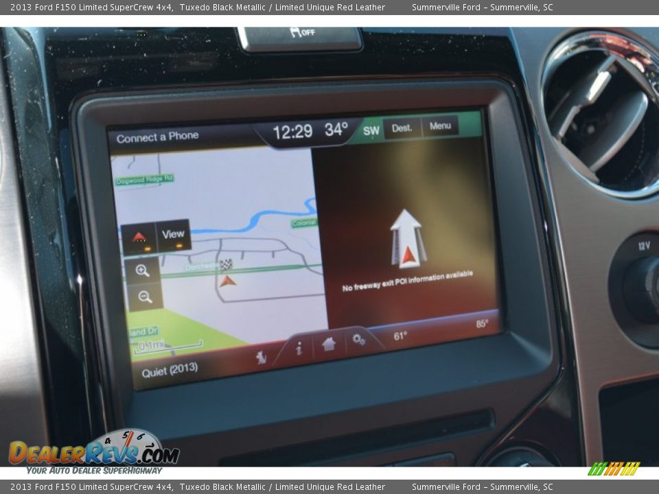 2013 Ford F150 Limited SuperCrew 4x4 Tuxedo Black Metallic / Limited Unique Red Leather Photo #25