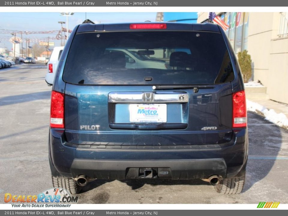 2011 Honda Pilot EX-L 4WD Bali Blue Pearl / Gray Photo #6