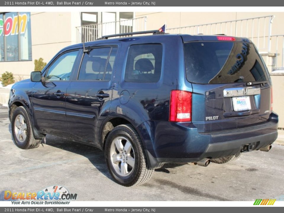 2011 Honda Pilot EX-L 4WD Bali Blue Pearl / Gray Photo #7