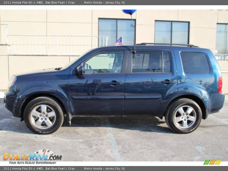 2011 Honda Pilot EX-L 4WD Bali Blue Pearl / Gray Photo #8