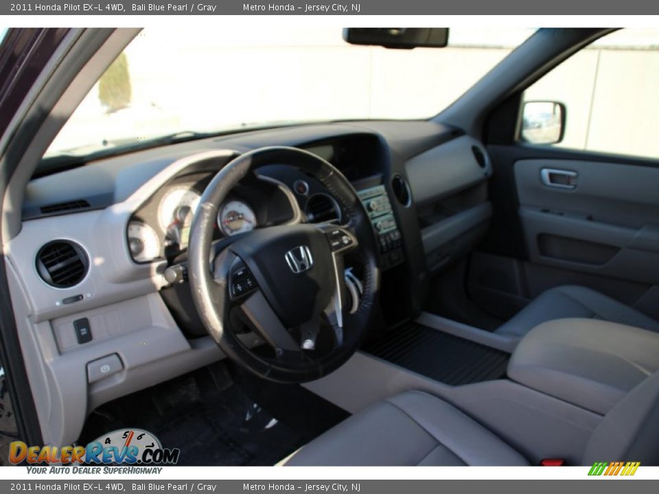 2011 Honda Pilot EX-L 4WD Bali Blue Pearl / Gray Photo #11