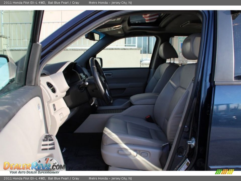 2011 Honda Pilot EX-L 4WD Bali Blue Pearl / Gray Photo #12