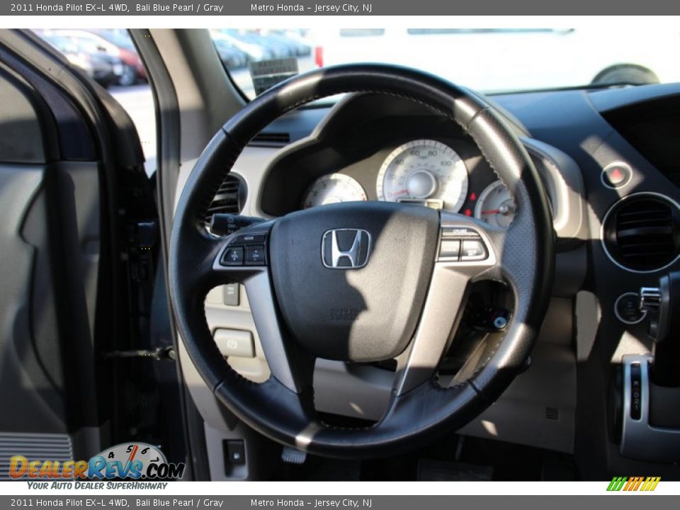 2011 Honda Pilot EX-L 4WD Bali Blue Pearl / Gray Photo #16