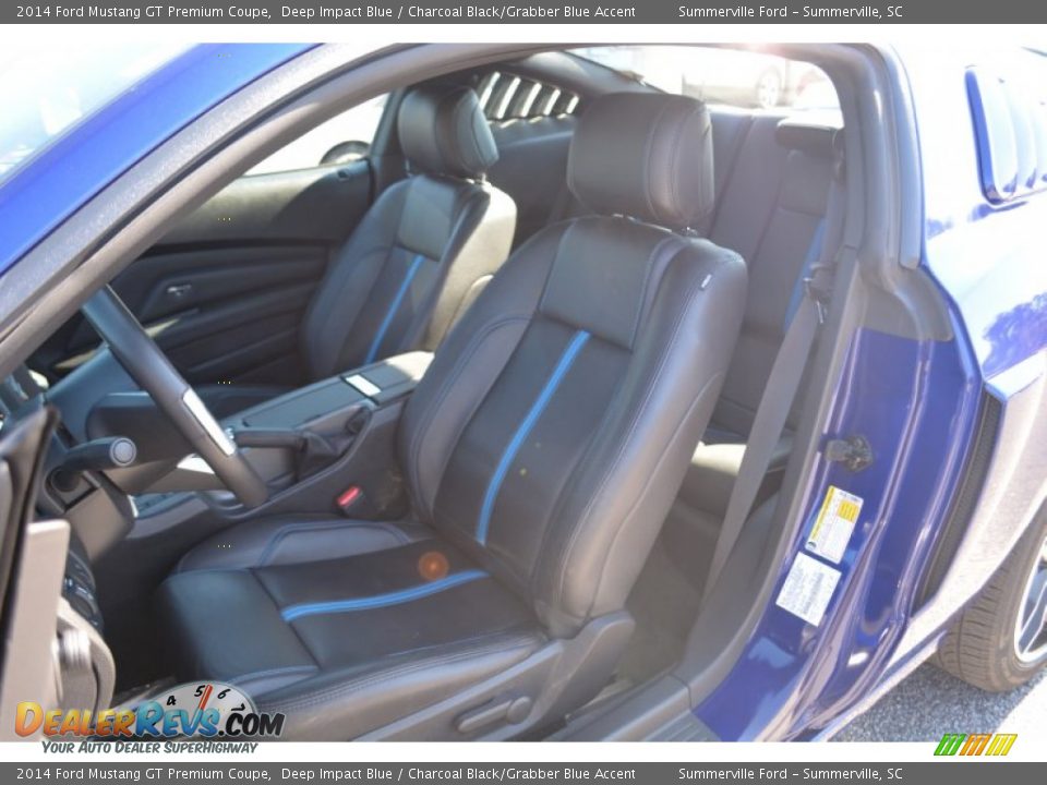 2014 Ford Mustang GT Premium Coupe Deep Impact Blue / Charcoal Black/Grabber Blue Accent Photo #16